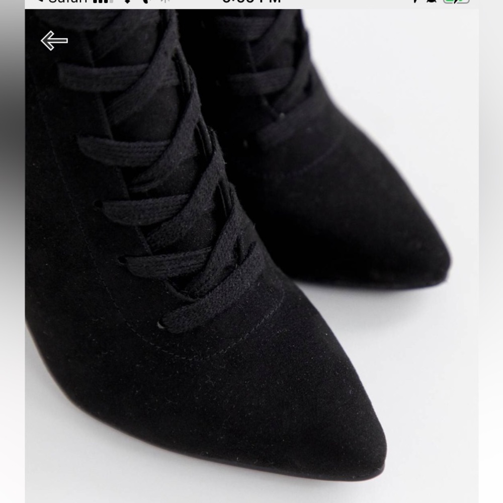 ASOS • “ELICIA” Black Lace-up Heeled Booties - Picture 6 of 13